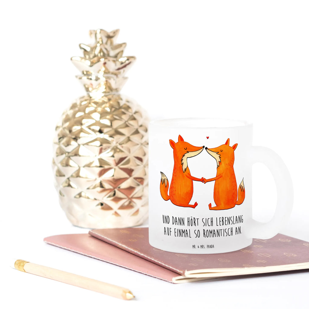 Teetasse Füchse Liebe Teetasse, Teeglas, Teebecher, Tasse mit Henkel, Tasse, Glas Teetasse, Teetasse aus Glas, Fuchs, Füchse, Fox, Liebe, Liebespaar, Paar, Partner, Freundin, Freund, Ehe, Verlobte, Ehemann, Ehefrau, Liebesbeweis