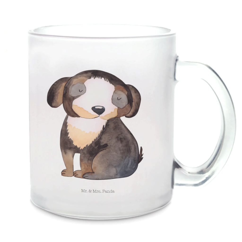 Teetasse Hund entspannt Teetasse, Teeglas, Teebecher, Tasse mit Henkel, Tasse, Glas Teetasse, Teetasse aus Glas, Hund, Hundemotiv, Haustier, Hunderasse, Tierliebhaber, Hundebesitzer, Sprüche, schwarzer Hund, Hundeliebe, Liebe, Hundeglück