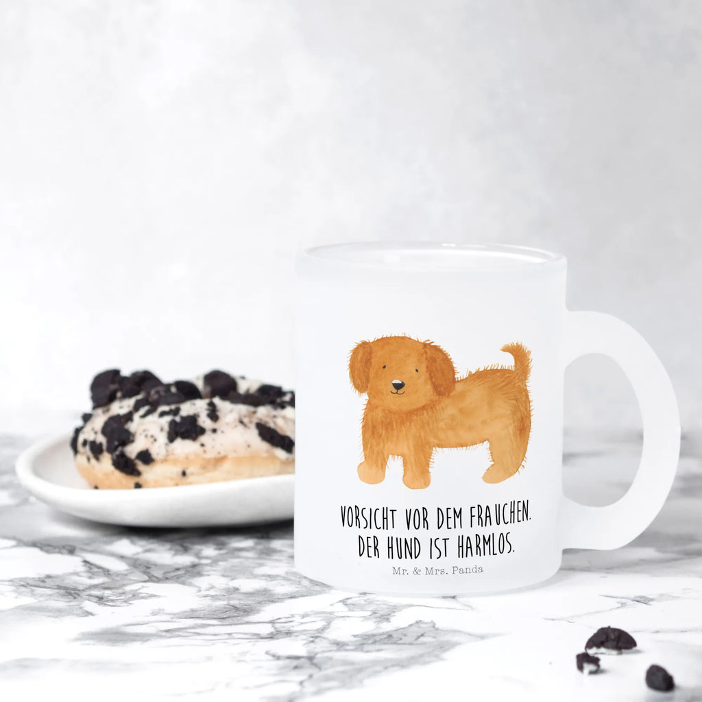 Teetasse Hund flauschig Teetasse, Teeglas, Teebecher, Tasse mit Henkel, Tasse, Glas Teetasse, Teetasse aus Glas, Hund, Hundemotiv, Haustier, Hunderasse, Tierliebhaber, Hundebesitzer, Sprüche, Hunde, Frauchen, Hundemama, Hundeliebe