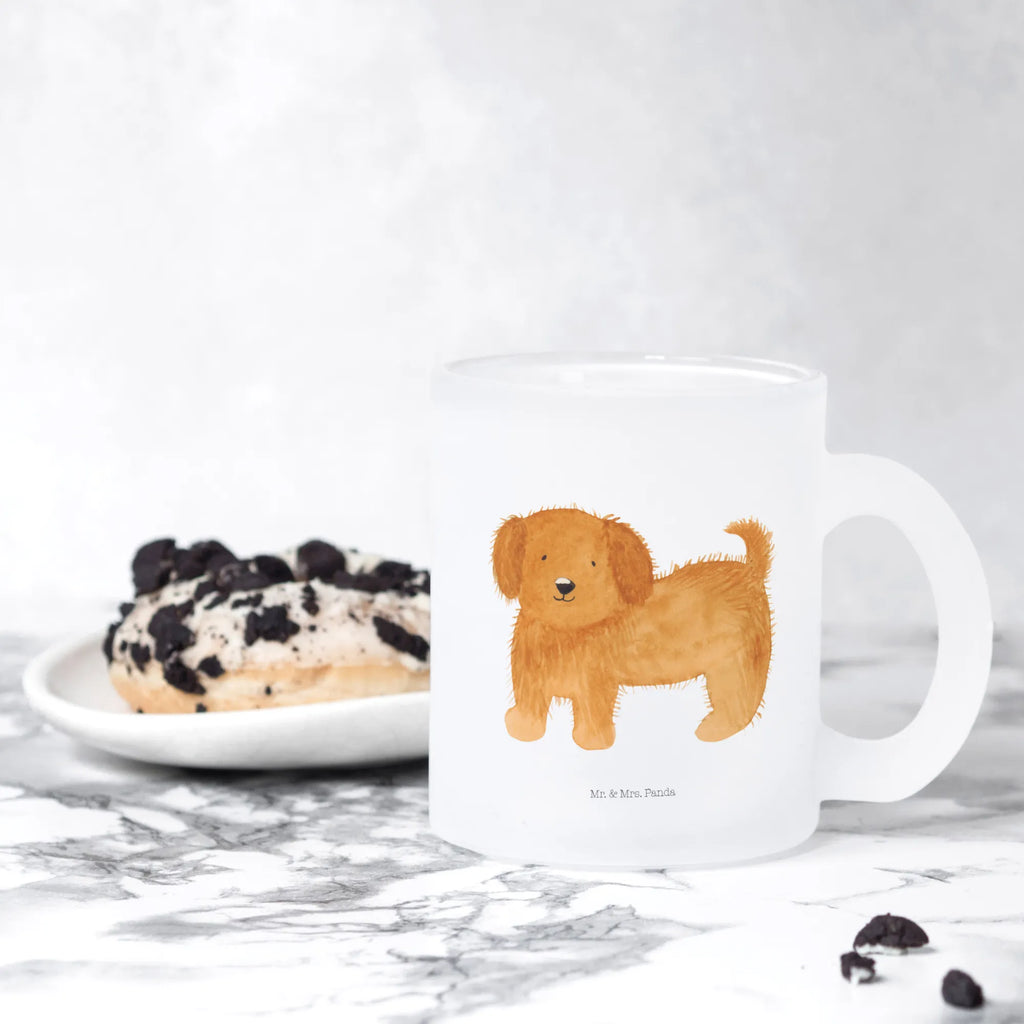 Teetasse Hund flauschig Teetasse, Teeglas, Teebecher, Tasse mit Henkel, Tasse, Glas Teetasse, Teetasse aus Glas, Hund, Hundemotiv, Haustier, Hunderasse, Tierliebhaber, Hundebesitzer, Sprüche, Hunde, Frauchen, Hundemama, Hundeliebe