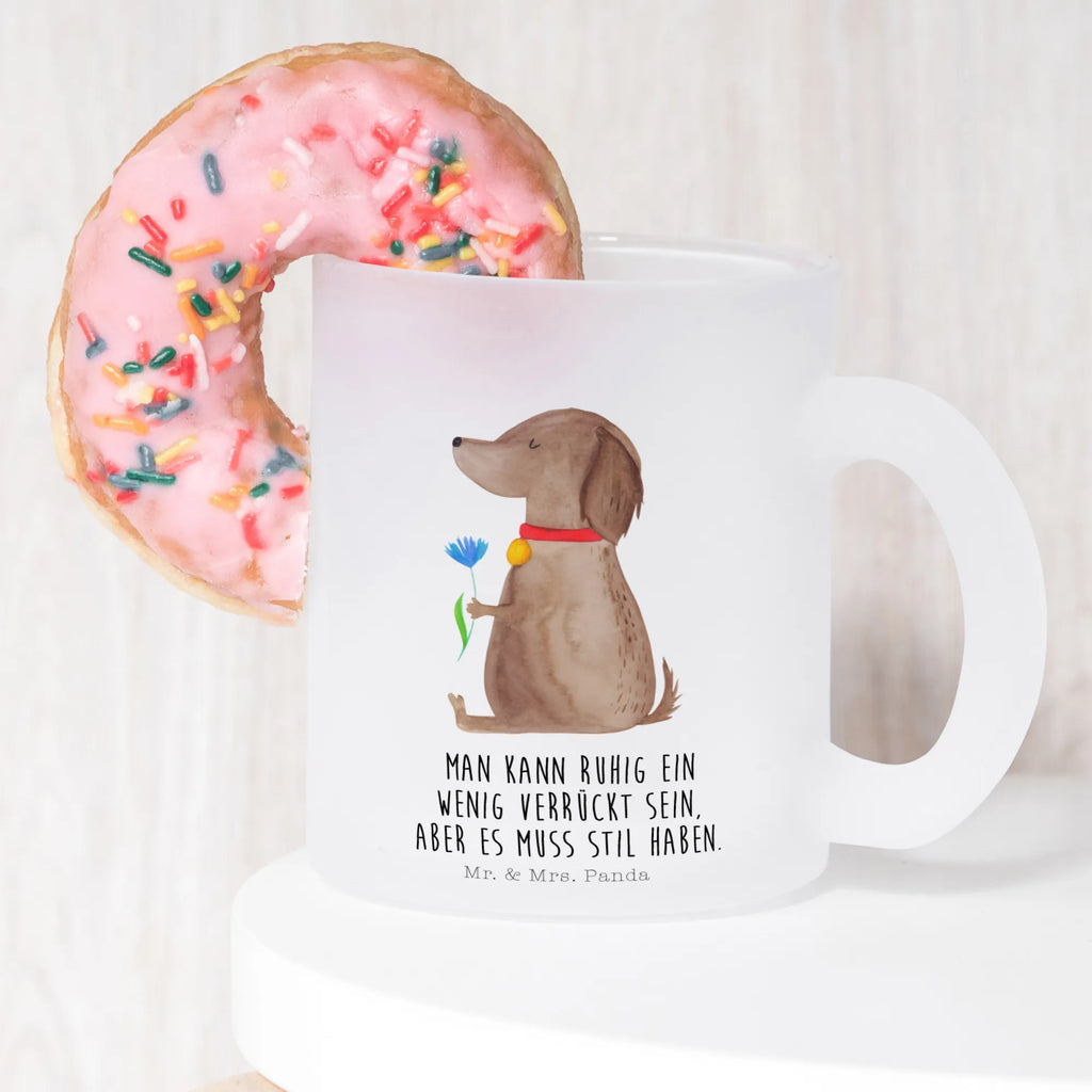 Teetasse Hund Blume Teetasse, Teeglas, Teebecher, Tasse mit Henkel, Tasse, Glas Teetasse, Teetasse aus Glas, Hund, Hundemotiv, Haustier, Hunderasse, Tierliebhaber, Hundebesitzer, Sprüche, Hunde, Frauchen, Hundeliebe