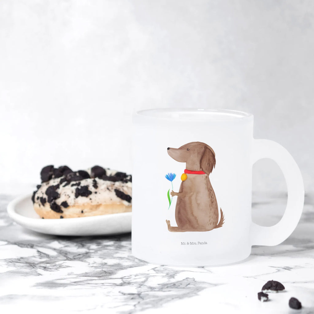 Teetasse Hund Blume Teetasse, Teeglas, Teebecher, Tasse mit Henkel, Tasse, Glas Teetasse, Teetasse aus Glas, Hund, Hundemotiv, Haustier, Hunderasse, Tierliebhaber, Hundebesitzer, Sprüche, Hunde, Frauchen, Hundeliebe