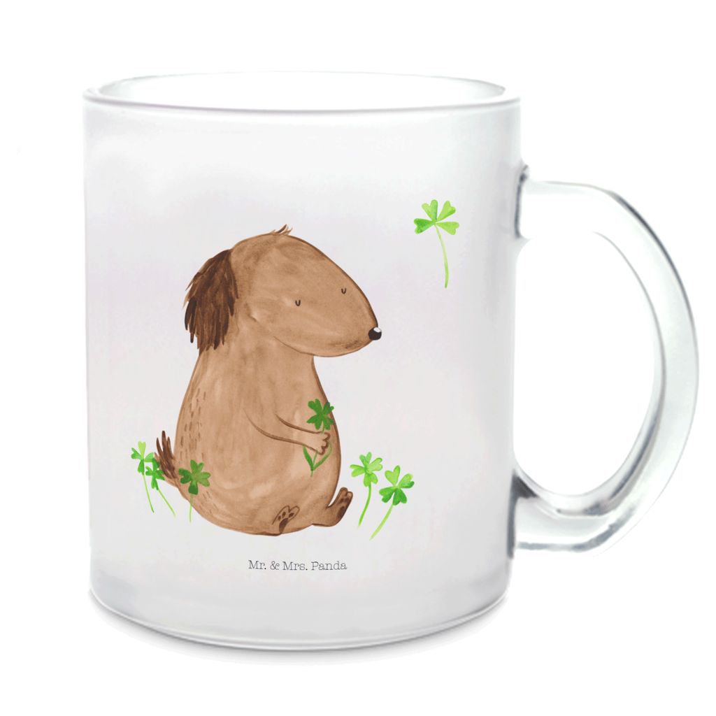 Teetasse Hund Kleeblatt Teetasse, Teeglas, Teebecher, Tasse mit Henkel, Tasse, Glas Teetasse, Teetasse aus Glas, Hund, Hundemotiv, Haustier, Hunderasse, Tierliebhaber, Hundebesitzer, Sprüche, Kleeblatt, Glück, Tagträume, Motivation, Neuanfang, Geschenk, Glücksbringer, Selbstliebe, Achtsamkeit