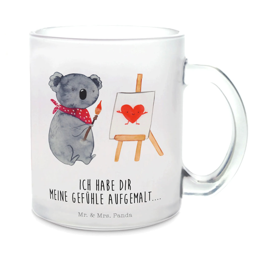 Teetasse Koala Künstler Teetasse, Teeglas, Teebecher, Tasse mit Henkel, Tasse, Glas Teetasse, Teetasse aus Glas, Koala, Koalabär, Liebe, Liebensbeweis, Liebesgeschenk, Gefühle, Künstler, zeichnen