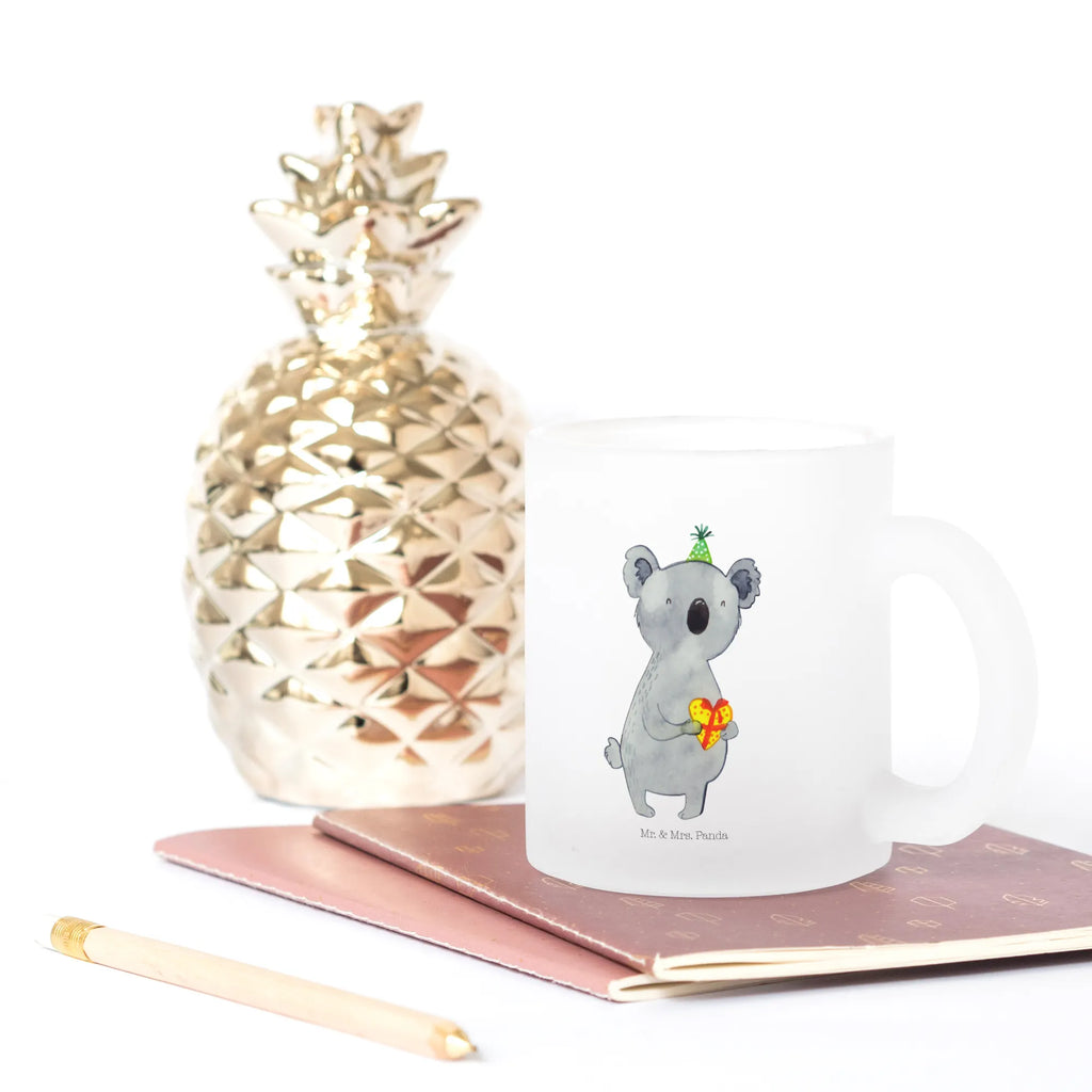 Teetasse Koala Geschenk Teetasse, Teeglas, Teebecher, Tasse mit Henkel, Tasse, Glas Teetasse, Teetasse aus Glas, Koala, Koalabär, Geschenk, Geburtstag, Party