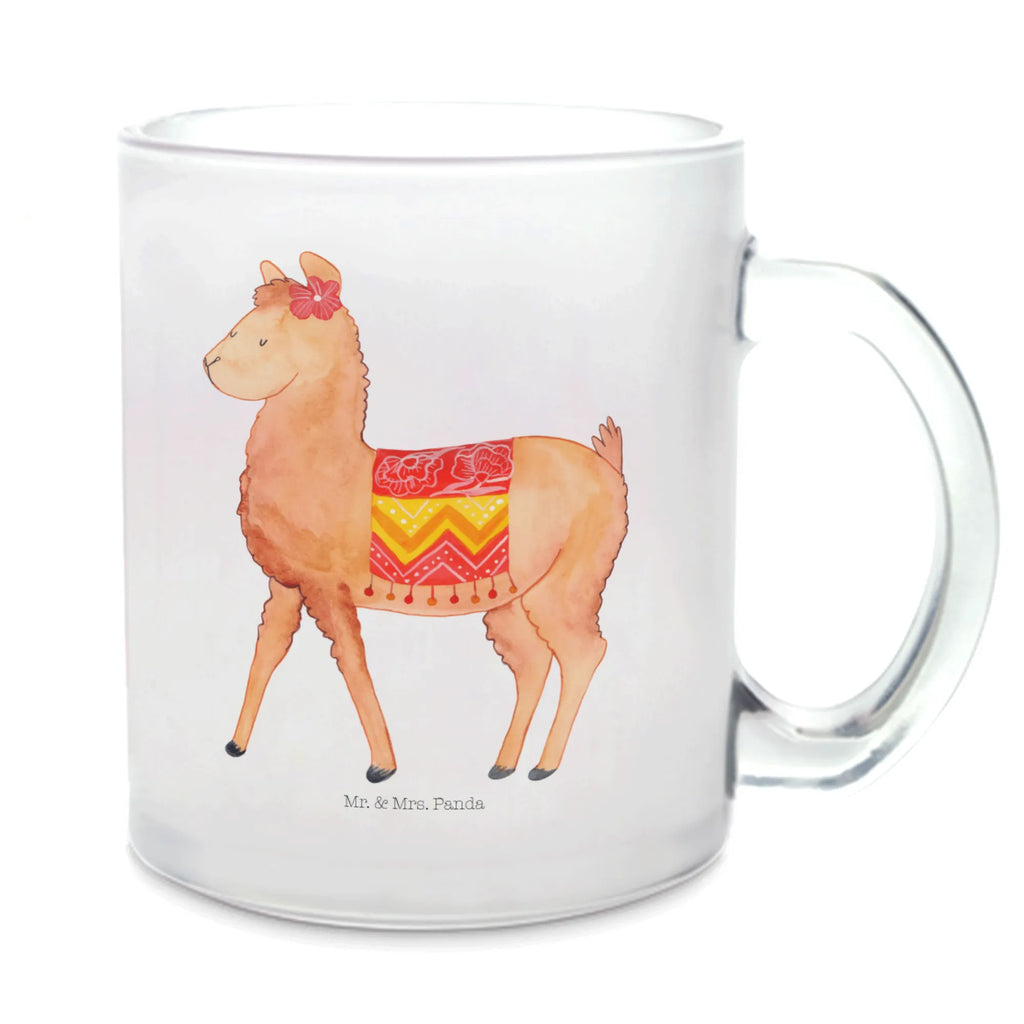 Teetasse Alpaka stolz Teetasse, Teeglas, Teebecher, Tasse mit Henkel, Tasse, Glas Teetasse, Teetasse aus Glas, Alpaka, Lama