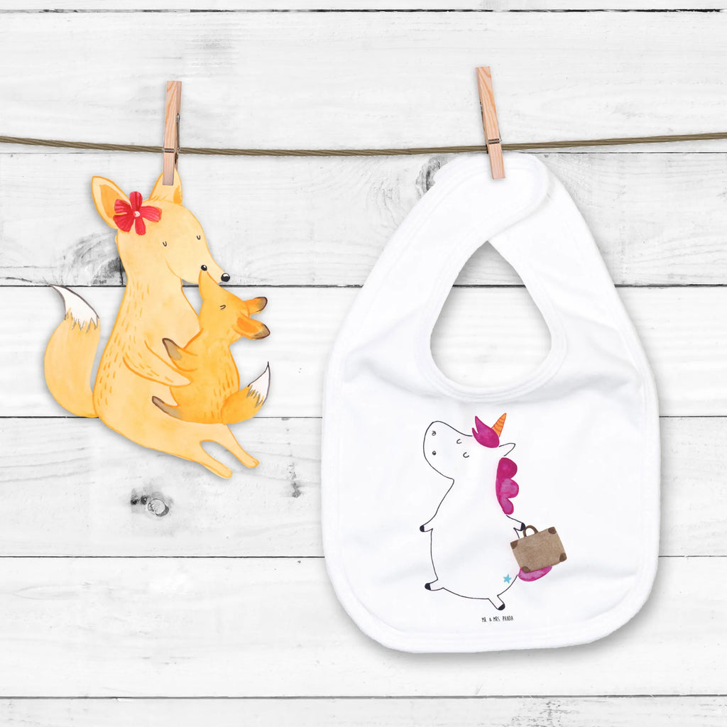 Organic Babylätzchen Einhorn Koffer Baby, Lätzchen, Spucktuch, Sabberlätzchen, Klettlätzchen, Babygeschenk, Baby Lätzchen, Geschenk für Geburt, Geschenk zur Geburt, Baby Spucktuch, Babyausstattung, Geschenkidee für Babyparty, Einhorn, Einhörner, Einhorn Deko, Pegasus, Unicorn, unicorn, Koffer, Verreisen, Reise, Gepäck, Abenteuer, Erwachsen, Kind, albern, Spaß, lustig, witzig