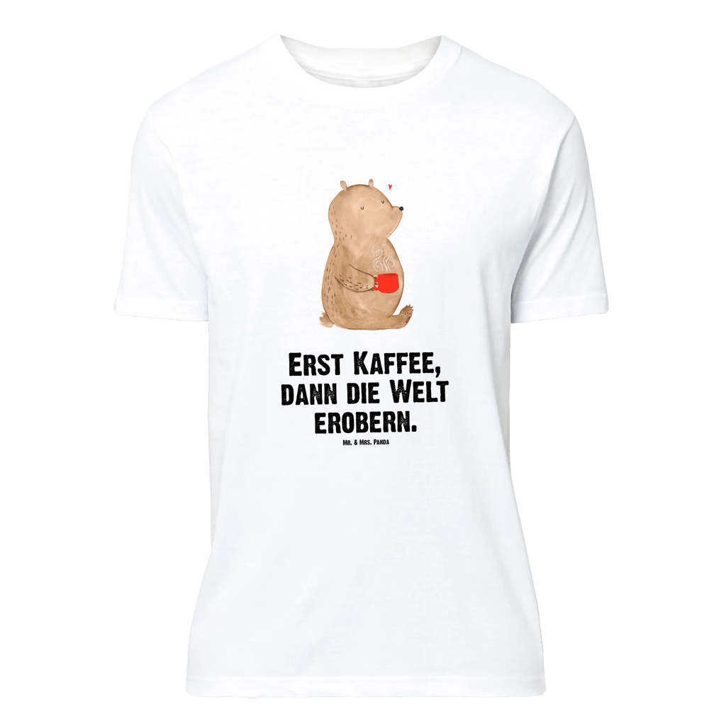 T-Shirt Standard Bär Kaffee T-Shirt, Shirt, Tshirt, Lustiges T-Shirt, T-Shirt mit Spruch, Party, Junggesellenabschied, Jubiläum, Geburstag, Herrn, Damen, Männer, Frauen, Schlafshirt, Nachthemd, Sprüche, Bär, Teddy, Teddybär, Kaffee, Coffee, Bären, guten Morgen, Morgenroutine, Welt erobern, Welt retten, Motivation