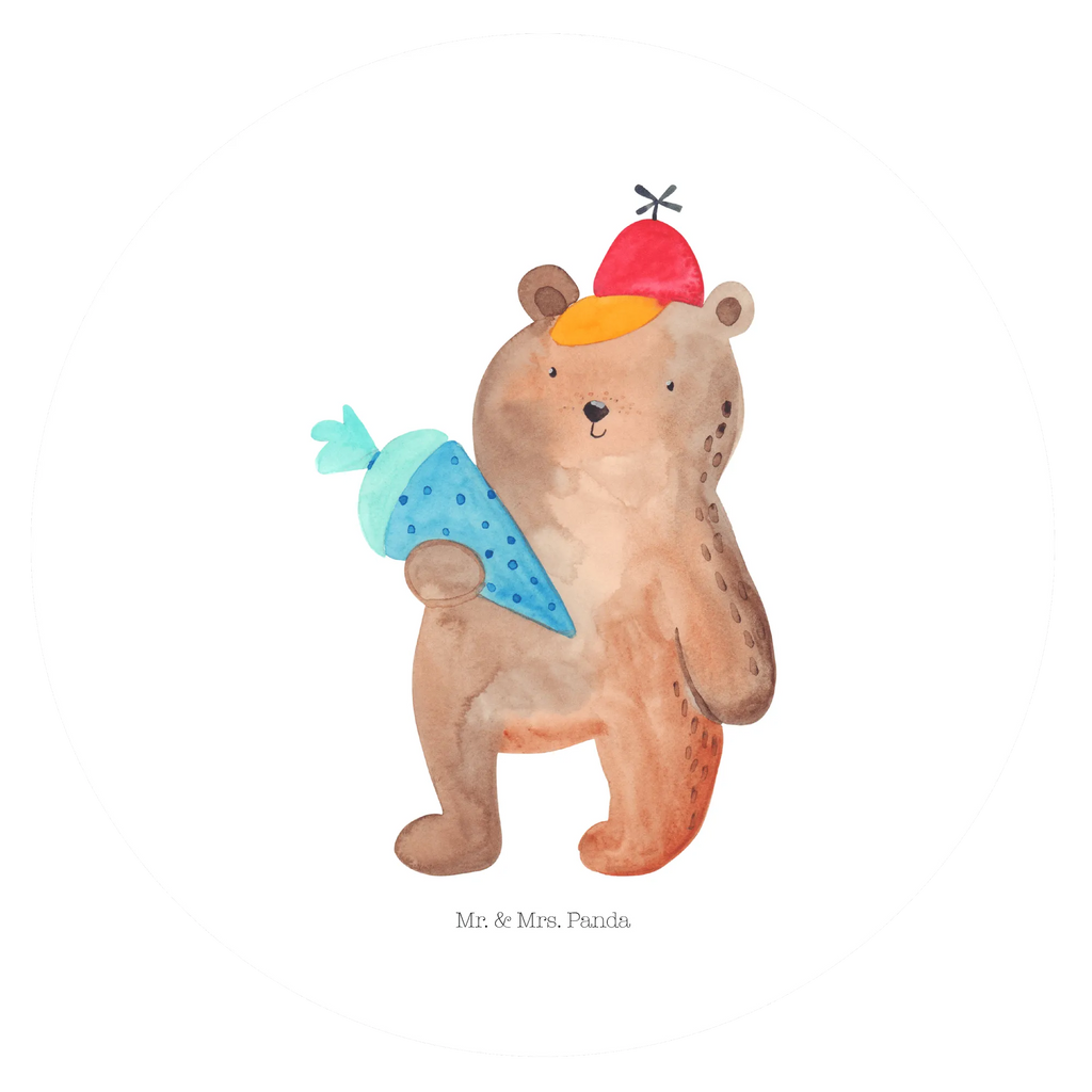 Rund Aufkleber Bär mit Schultüte Sticker, Aufkleber, Etikett, Bär, Teddy, Teddybär, Bär Motiv, Schultüte, Erster Schultag Geschenk, Einschulung Geschenk, Schule Geschenk, Grundschule, Schulanfang, Schulbeginn