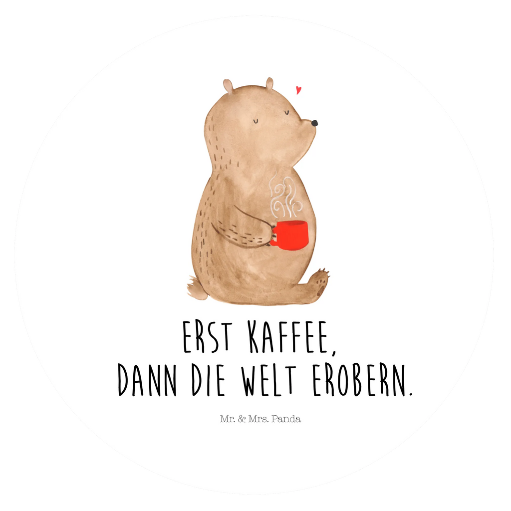 Rund Aufkleber Bär Kaffee Sticker, Aufkleber, Etikett, Bär, Teddy, Teddybär, Kaffee, Coffee, Bären, guten Morgen, Morgenroutine, Welt erobern, Welt retten, Motivation