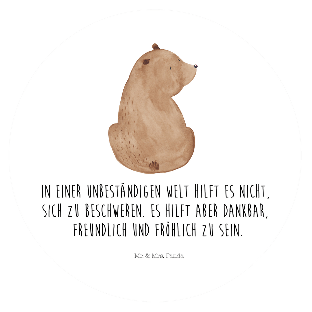 Rund Aufkleber Bär Schulterblick Sticker, Aufkleber, Etikett, Bär, Teddy, Teddybär, Selbstachtung, Weltansicht, Motivation, Bären, Bärenliebe, Weisheit