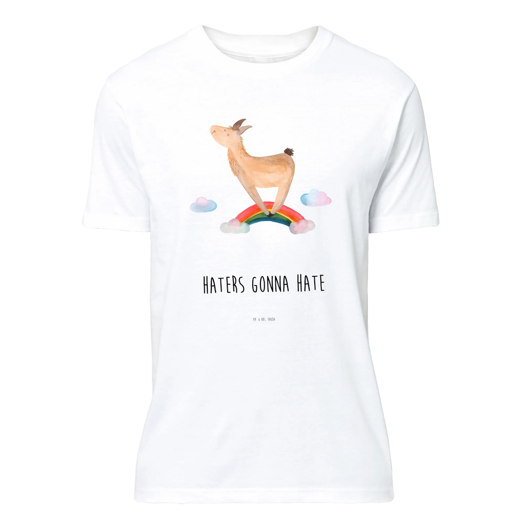 T-Shirt Standard Lama Regenbogen T-Shirt, Shirt, Tshirt, Lustiges T-Shirt, T-Shirt mit Spruch, Party, Junggesellenabschied, Jubiläum, Geburstag, Herrn, Damen, Männer, Frauen, Schlafshirt, Nachthemd, Sprüche, Lama, Alpaka, Lamas, Regenbogen, Haters gonna hate, Haters, Selbstständig, Außenseiter, Schule, Abi, Hobby, Wolkenland, Freiheit