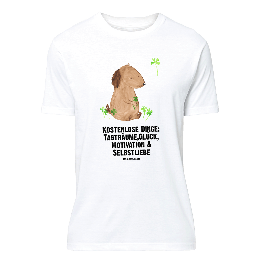 T-Shirt Standard Hund Kleeblatt T-Shirt, Shirt, Tshirt, Lustiges T-Shirt, T-Shirt mit Spruch, Party, Junggesellenabschied, Jubiläum, Geburstag, Herrn, Damen, Männer, Frauen, Schlafshirt, Nachthemd, Sprüche, Hund, Hundemotiv, Haustier, Hunderasse, Tierliebhaber, Hundebesitzer, Kleeblatt, Glück, Tagträume, Motivation, Neuanfang, Geschenk, Glücksbringer, Selbstliebe, Achtsamkeit