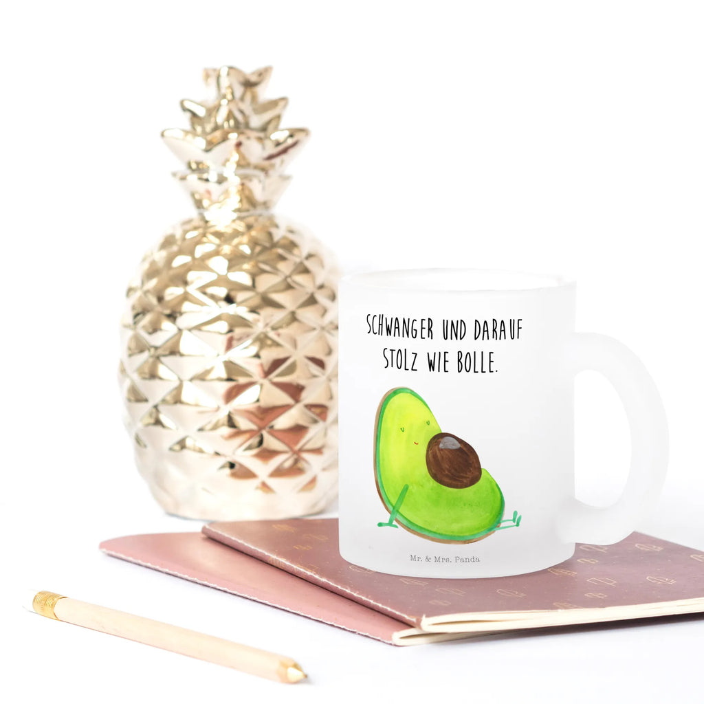 Teetasse Avocado schwanger Teetasse, Teeglas, Teebecher, Tasse mit Henkel, Tasse, Glas Teetasse, Teetasse aus Glas, Avocado, Veggie, Vegan, Gesund, schwanger, Schwangerschaft, Babyparty, Babyshower