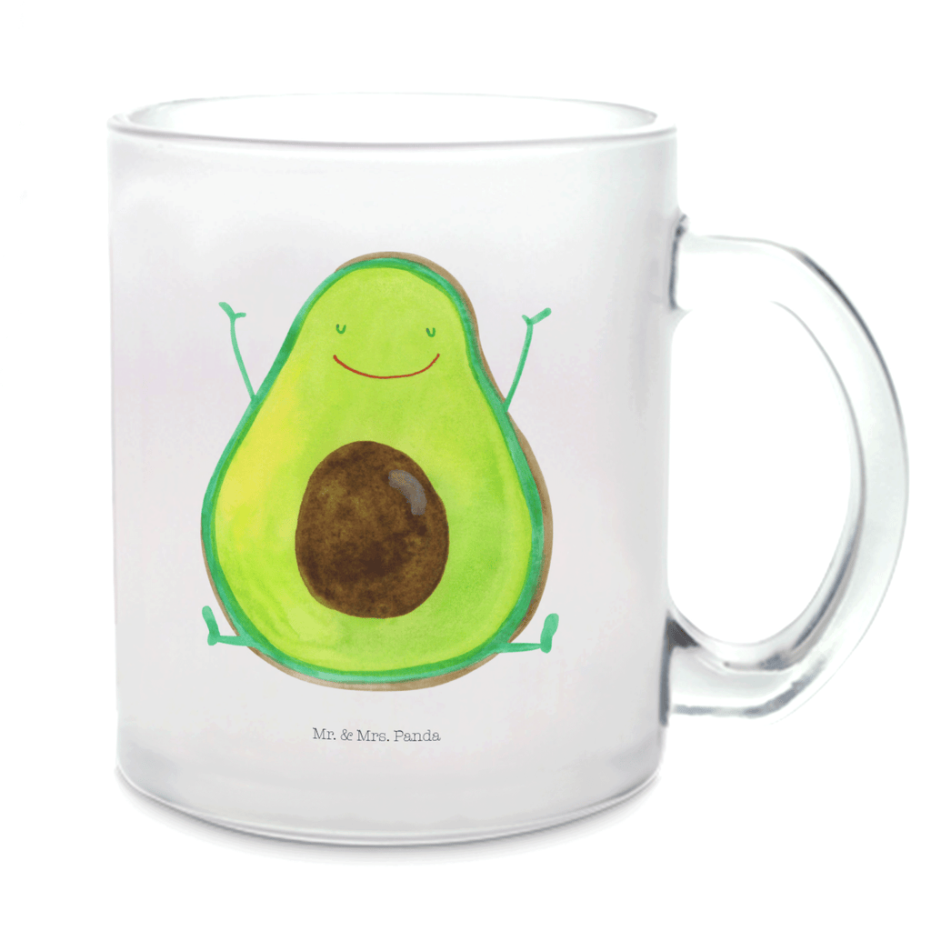 Teetasse Avocado Happy Teetasse, Teeglas, Teebecher, Tasse mit Henkel, Tasse, Glas Teetasse, Teetasse aus Glas, Avocado, Veggie, Vegan, Gesund, Chaos