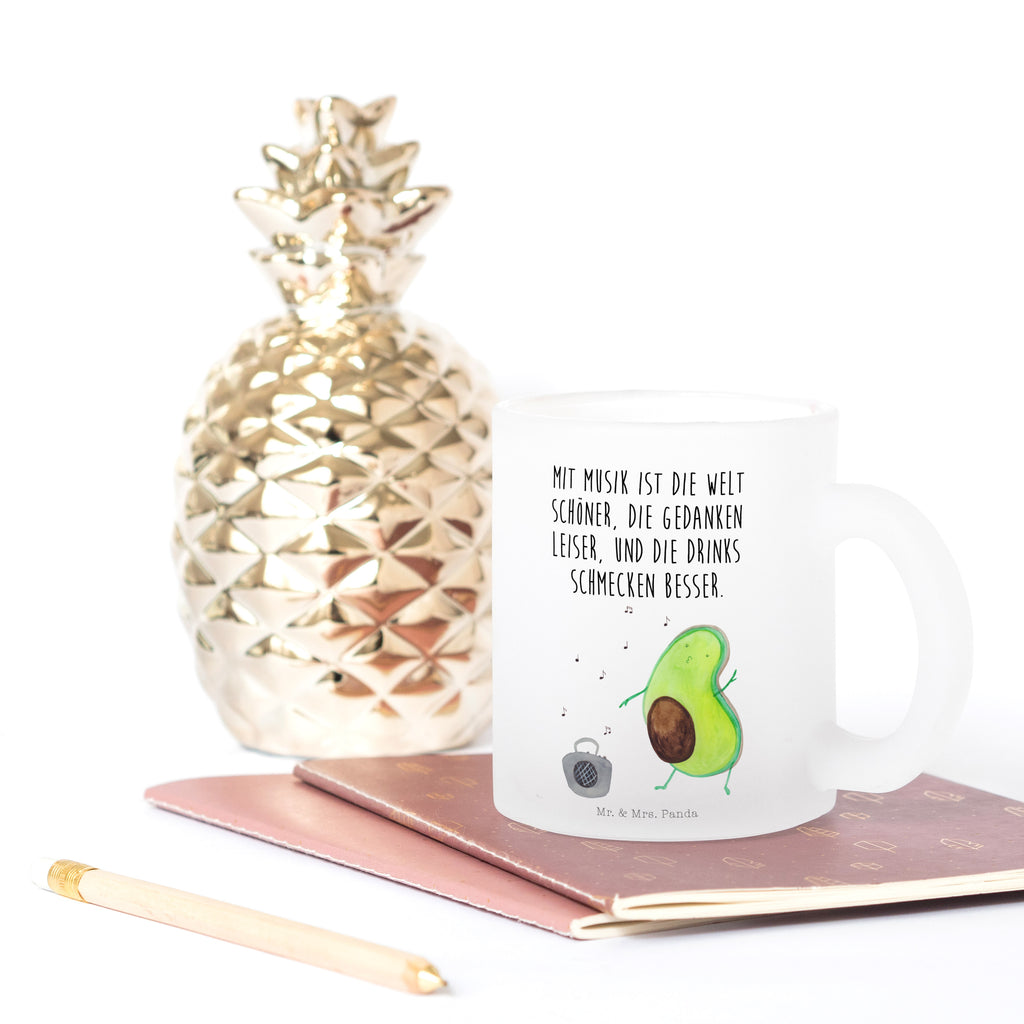 Teetasse Avocado tanzt Teetasse, Teeglas, Teebecher, Tasse mit Henkel, Tasse, Glas Teetasse, Teetasse aus Glas, Avocado, Veggie, Vegan, Gesund