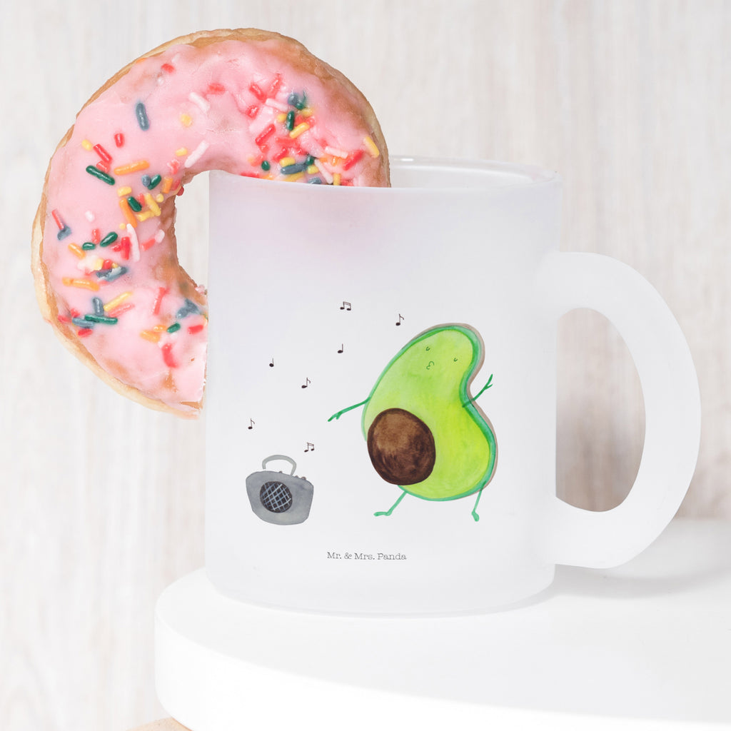 Teetasse Avocado tanzt Teetasse, Teeglas, Teebecher, Tasse mit Henkel, Tasse, Glas Teetasse, Teetasse aus Glas, Avocado, Veggie, Vegan, Gesund