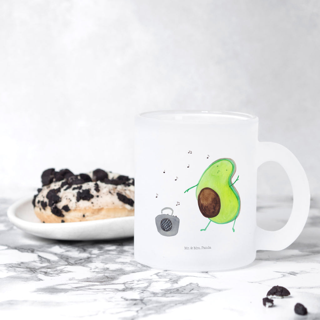 Teetasse Avocado tanzt Teetasse, Teeglas, Teebecher, Tasse mit Henkel, Tasse, Glas Teetasse, Teetasse aus Glas, Avocado, Veggie, Vegan, Gesund