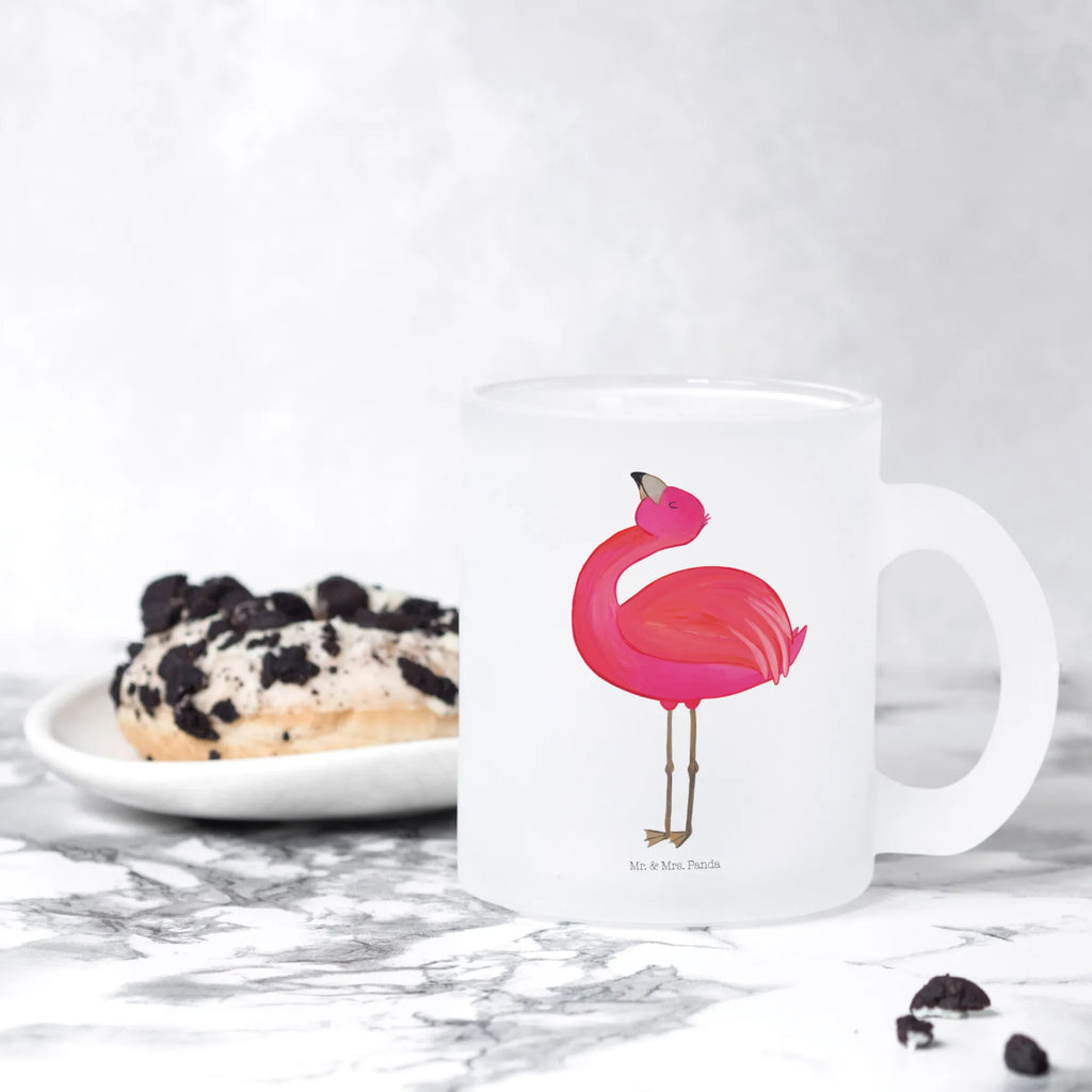 Teetasse Flamingo stolz Teetasse, Teeglas, Teebecher, Tasse mit Henkel, Tasse, Glas Teetasse, Teetasse aus Glas, Flamingo, stolz, Freude, Selbstliebe, Selbstakzeptanz, Freundin, beste Freundin, Tochter, Mama, Schwester