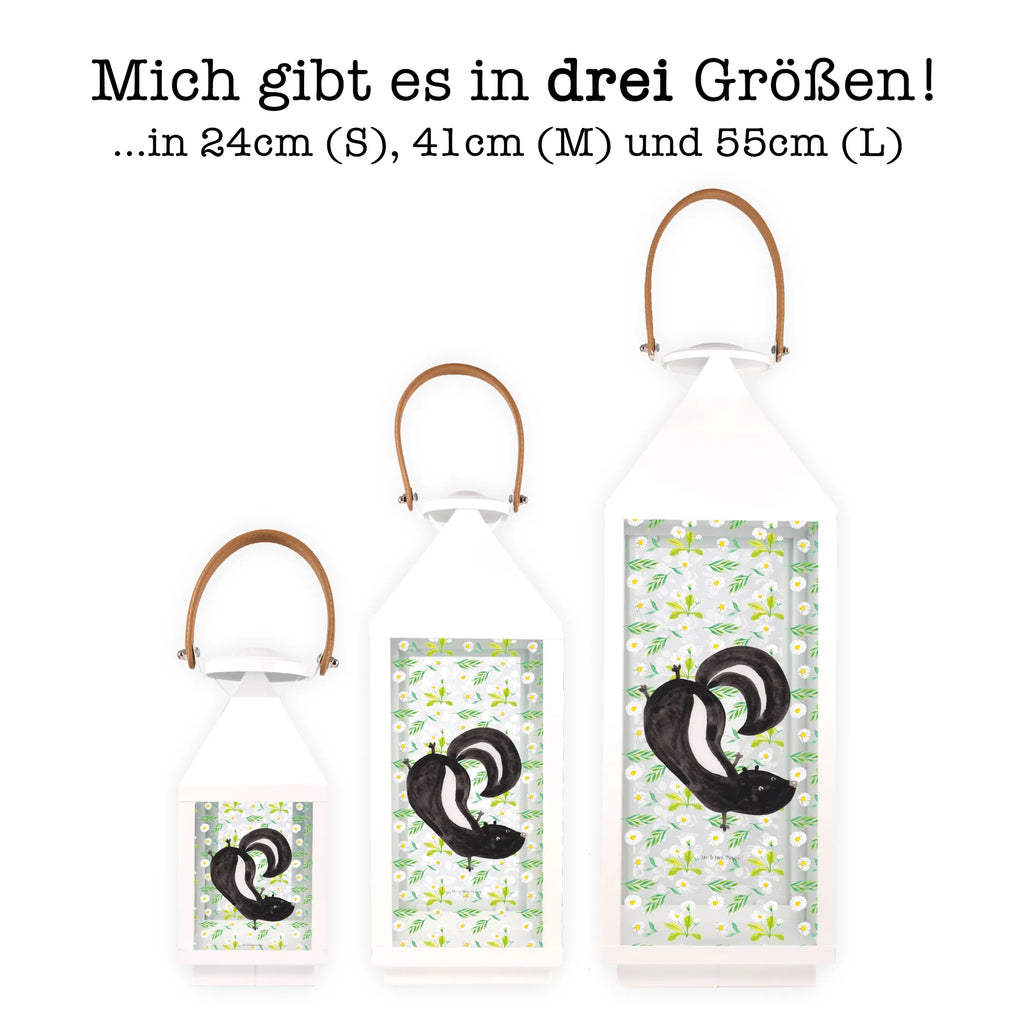 Deko Laterne Stinktier Handstand Gartenlampe, Gartenleuchte, Gartendekoration, Gartenlicht, Laterne kleine Laternen, XXL Laternen, Laterne groß, Stinktier, Skunk, Wildtier, Raubtier, Stinker, Stinki, Spielplatz, verpielt, Kind