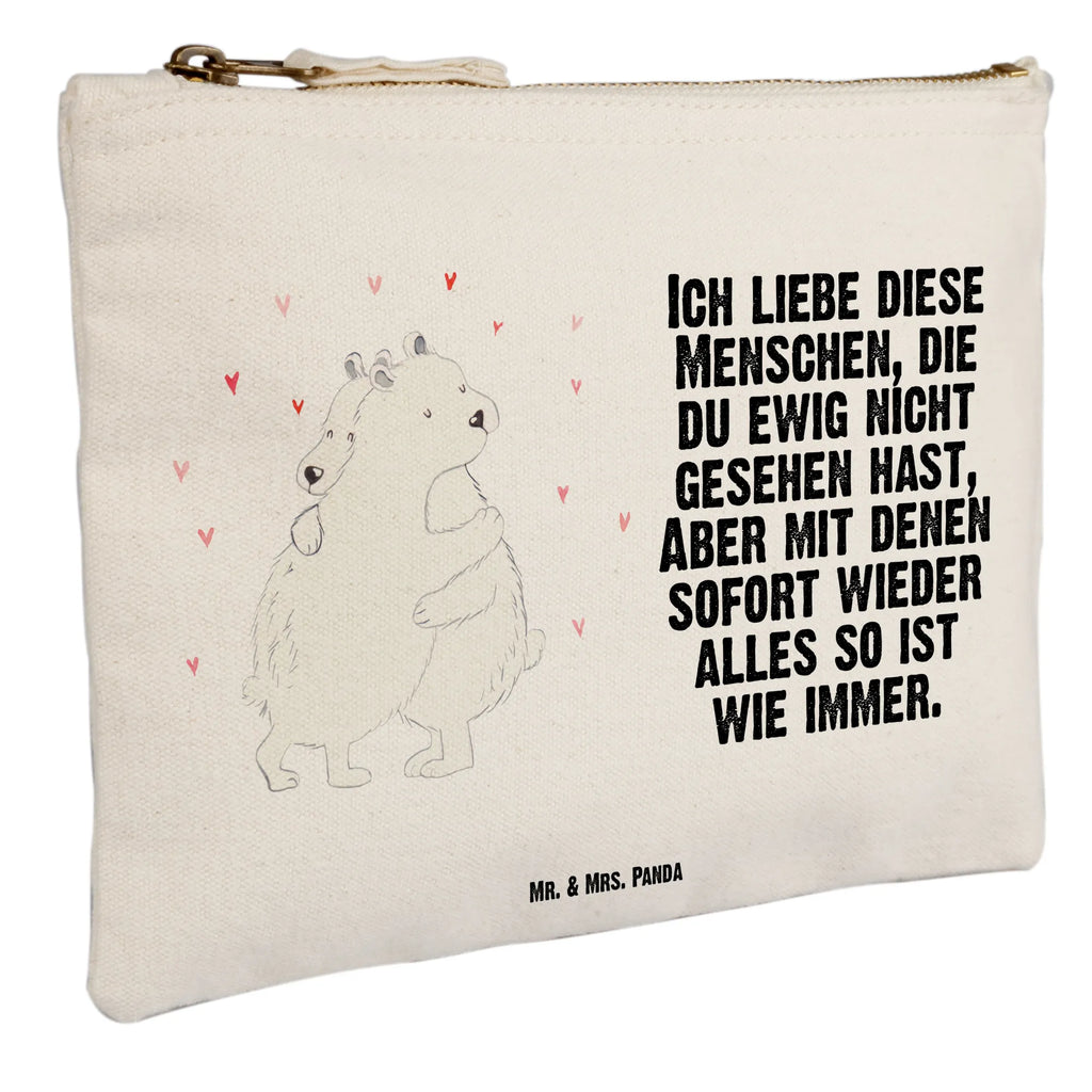 Schminktasche Eisbär Umarmen Schminktasche, Kosmetiktasche, Kosmetikbeutel, Stiftemäppchen, Etui, Federmappe, Makeup, XXL, Schminketui, Kosmetiketui, Schlamperetui, Tiermotive, Gute Laune, lustige Sprüche, Tiere