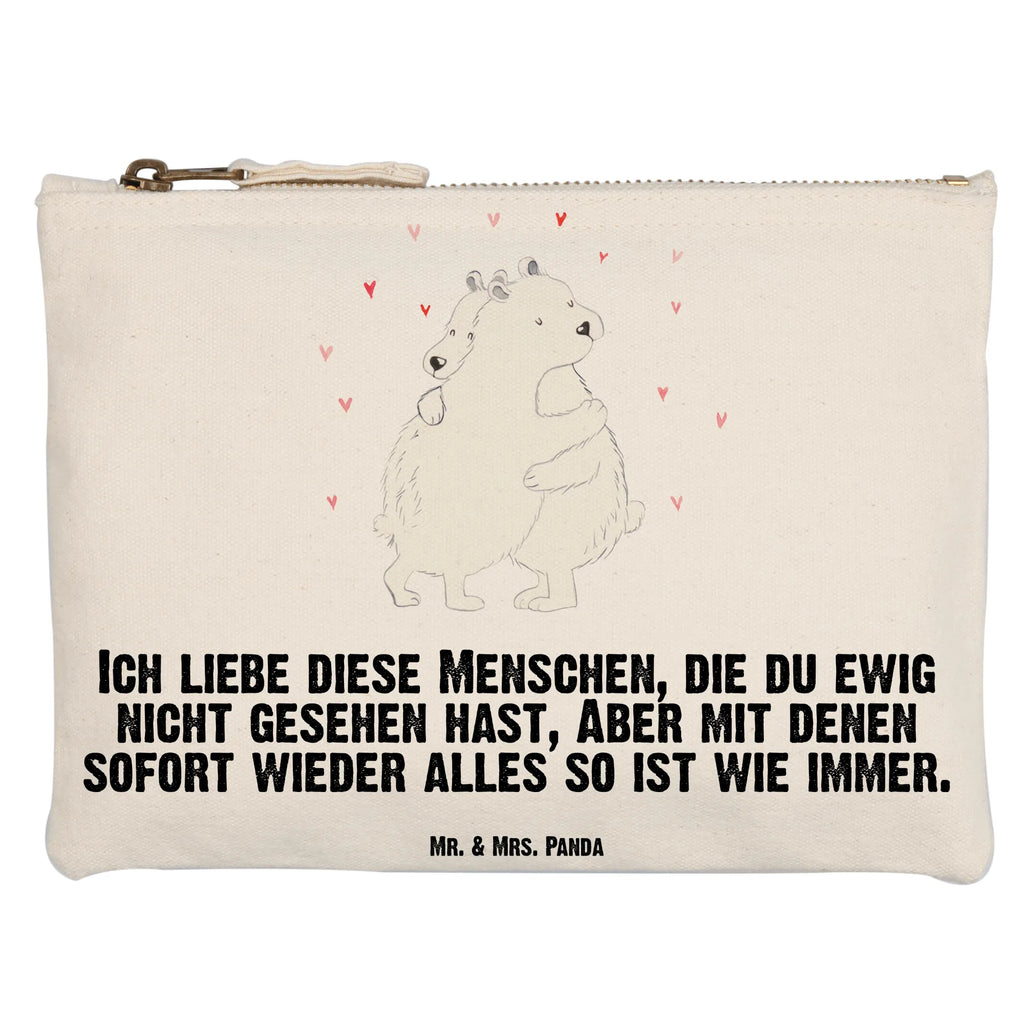 Schminktasche Eisbär Umarmen Schminktasche, Kosmetiktasche, Kosmetikbeutel, Stiftemäppchen, Etui, Federmappe, Makeup, XXL, Schminketui, Kosmetiketui, Schlamperetui, Tiermotive, Gute Laune, lustige Sprüche, Tiere