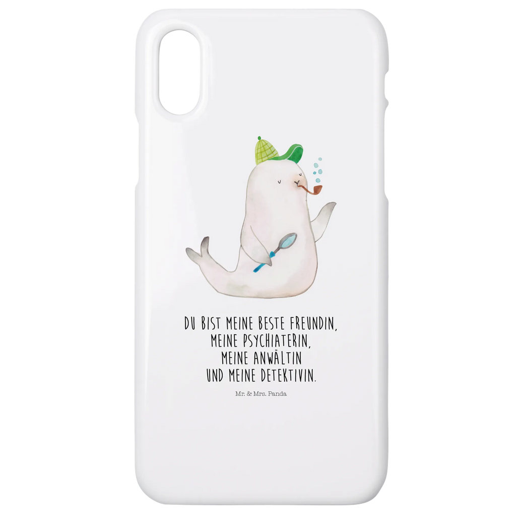 Handyhülle Robbe Sherlock Handyhülle, Handycover, Cover, Handy, Hülle, Iphone 10, Iphone X, Tiermotive, Gute Laune, lustige Sprüche, Tiere