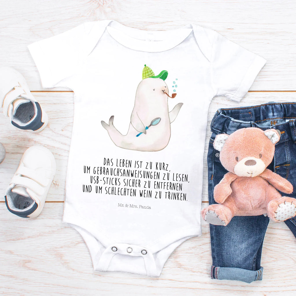 Organic Baby Body Robbe Sherlock Babykleidung, Babystrampler, Strampler, Wickelbody, Baby Erstausstattung, Junge, Mädchen, Tiermotive, Gute Laune, lustige Sprüche, Tiere