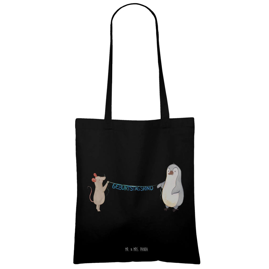 Tragetasche Maus Pinguin Geburtstag Beuteltasche, Beutel, Einkaufstasche, Jutebeutel, Stoffbeutel, Tasche, Shopper, Umhängetasche, Strandtasche, Schultertasche, Stofftasche, Tragetasche, Badetasche, Jutetasche, Einkaufstüte, Laptoptasche, Geburtstag, Geburtstagsgeschenk, Geschenk, Maus, Pinguin, Geburtstage, Happy Birthday, Geburtstagsfeier