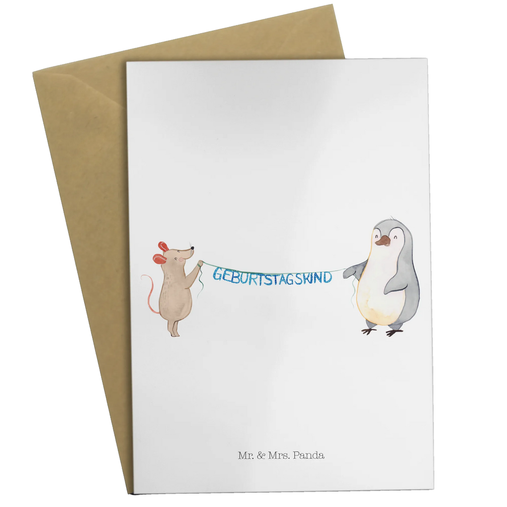 Grußkarte Maus Pinguin Geburtstag Grußkarte, Klappkarte, Einladungskarte, Glückwunschkarte, Hochzeitskarte, Geburtstagskarte, Karte, Ansichtskarten, Geburtstag, Geburtstagsgeschenk, Geschenk, Maus, Pinguin, Geburtstage, Happy Birthday, Geburtstagsfeier