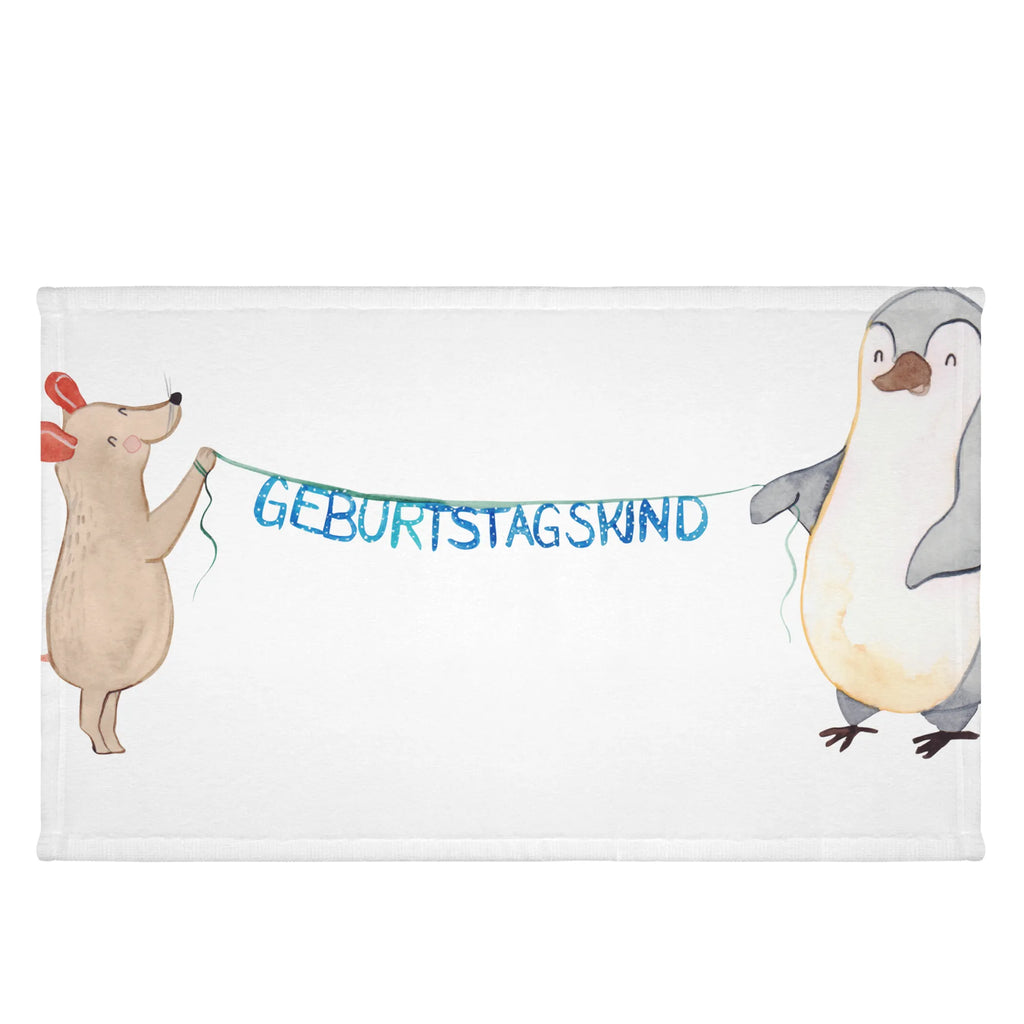 Handtuch Maus Pinguin Geburtstag Handtuch, Badehandtuch, Badezimmer, Handtücher, groß, Kinder, Baby, Geburtstag, Geburtstagsgeschenk, Geschenk, Maus, Pinguin, Geburtstage, Happy Birthday, Geburtstagsfeier