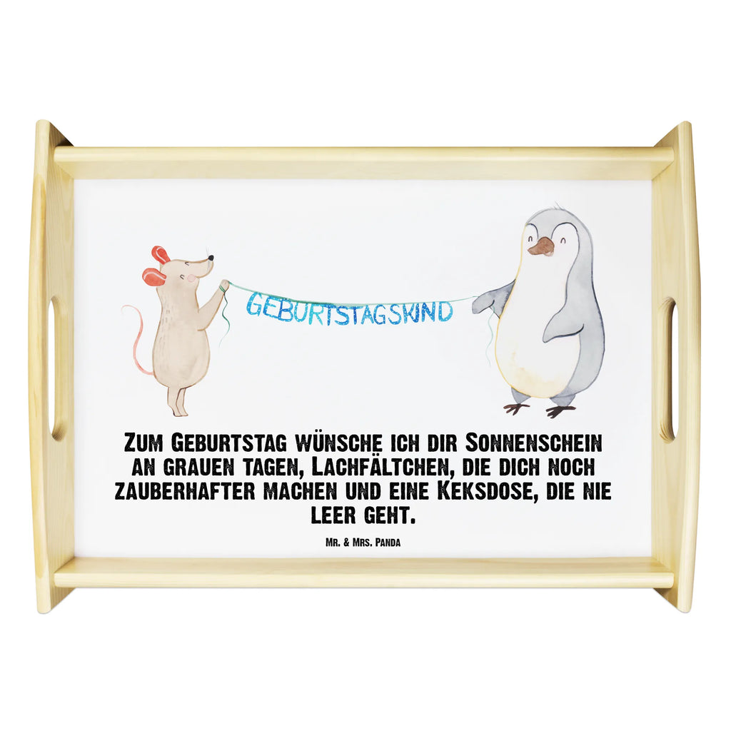 Serviertablett Maus Pinguin Geburtstag Serviertablett, Tablett, Holztablett, Küchentablett, Dekotablett, Frühstückstablett, Geburtstag, Geburtstagsgeschenk, Geschenk, Maus, Pinguin, Geburtstage, Happy Birthday, Geburtstagsfeier