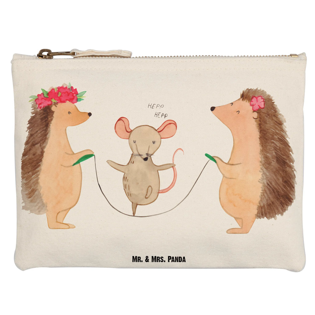 Schminktasche Igel Seilhüpfen Schminktasche, Kosmetiktasche, Kosmetikbeutel, Stiftemäppchen, Etui, Federmappe, Makeup, XXL, Schminketui, Kosmetiketui, Schlamperetui, Tiermotive, Gute Laune, lustige Sprüche, Tiere, Igel, Maus, Seilspringen, Seilhüpfen, Kinder, Kindergarten