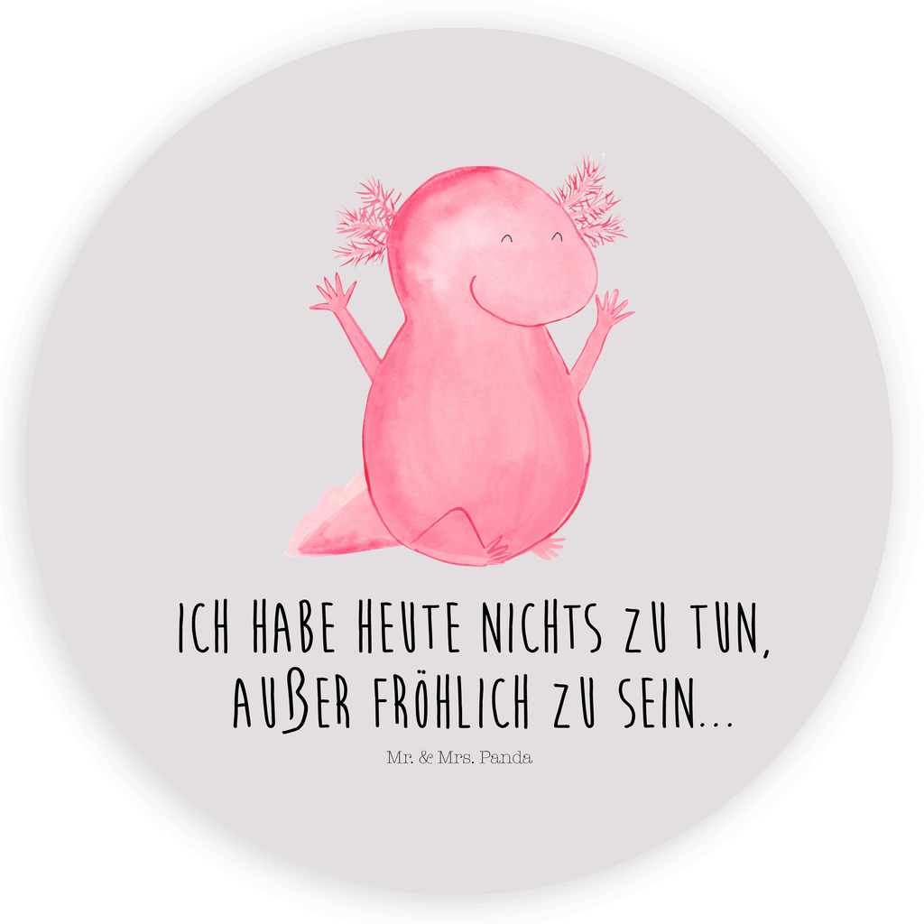 Rund Aufkleber Axolotl Hurra Sticker, Aufkleber, Etikett, Axolotl, Molch, Axolot, Schwanzlurch, Lurch, Lurche, fröhlich, Spaß, Freude, Motivation, Zufriedenheit