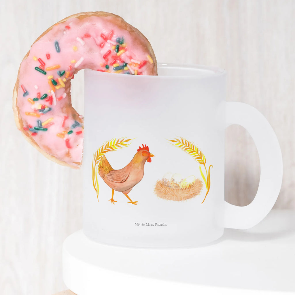 Teetasse Huhn stolz Teetasse, Teeglas, Teebecher, Tasse mit Henkel, Tasse, Glas Teetasse, Teetasse aus Glas, Bauernhof, Hoftiere, Landwirt, Landwirtin, Hahn, Henne, Hühner, Eier, Hof, Landleben, Motivation, Geburt, Magie, Spruch, Schwangerschaft