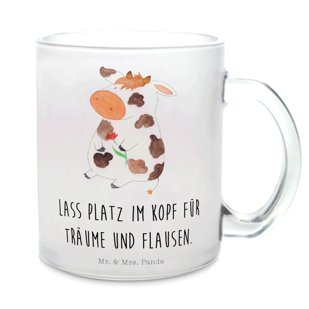 Teetasse Kuh Teetasse, Teeglas, Teebecher, Tasse mit Henkel, Tasse, Glas Teetasse, Teetasse aus Glas, Bauernhof, Hoftiere, Landwirt, Landwirtin, Kuh, Kühe, Träume, Flausen, Spruch, Magie, Motivtion, Hof, Milch, Milchkuh