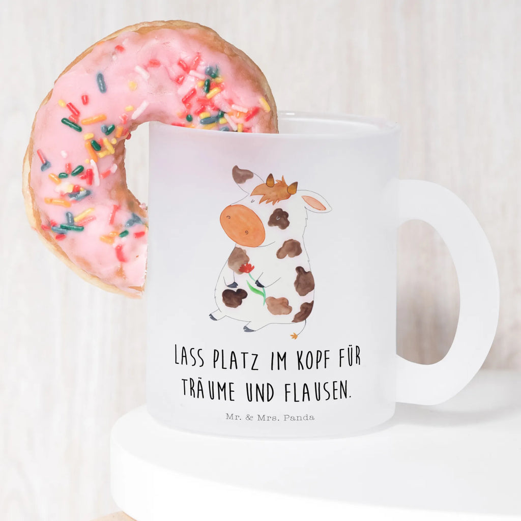 Teetasse Kuh Teetasse, Teeglas, Teebecher, Tasse mit Henkel, Tasse, Glas Teetasse, Teetasse aus Glas, Bauernhof, Hoftiere, Landwirt, Landwirtin, Kuh, Kühe, Träume, Flausen, Spruch, Magie, Motivtion, Hof, Milch, Milchkuh