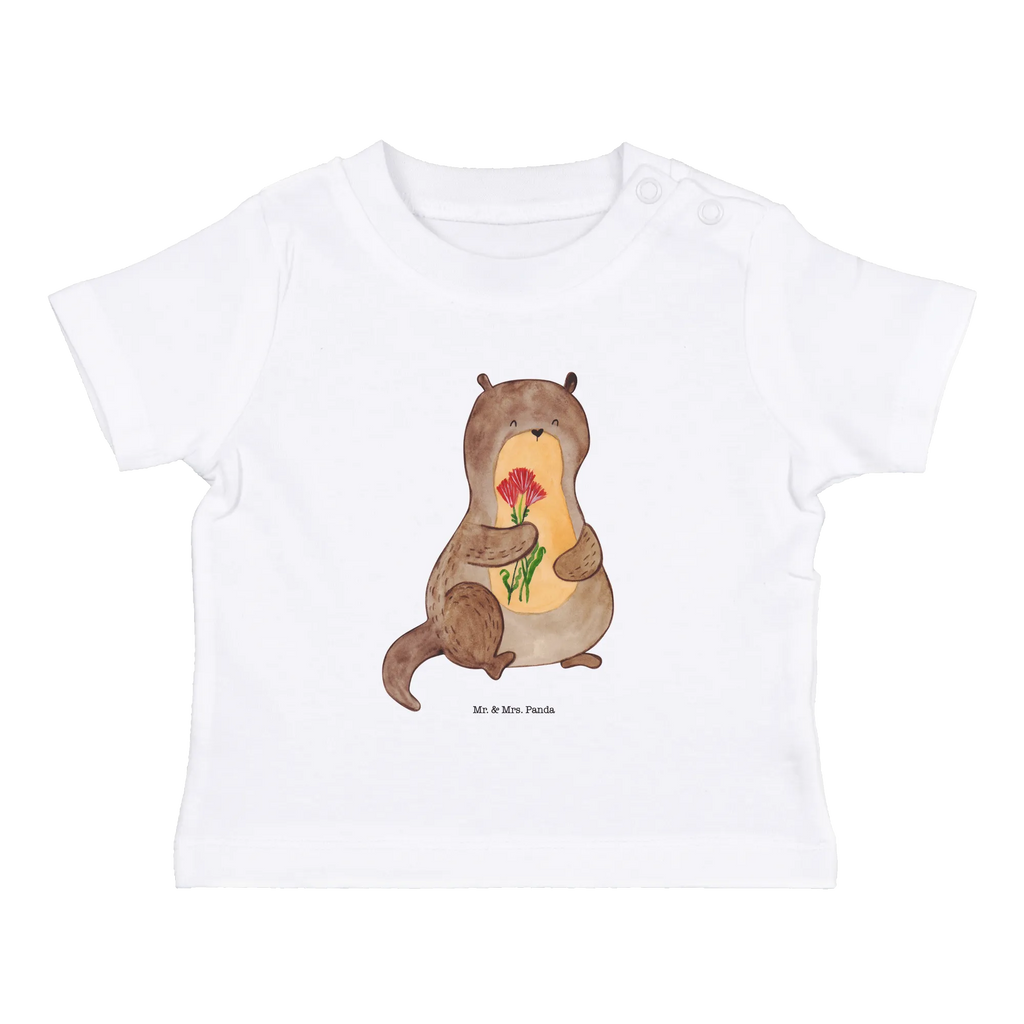 Organic Baby Shirt Otter Blumenstrauß Baby T-Shirt, Jungen Baby T-Shirt, Mädchen Baby T-Shirt, Shirt, Otter, Fischotter, Seeotter, Otter Seeotter See Otter