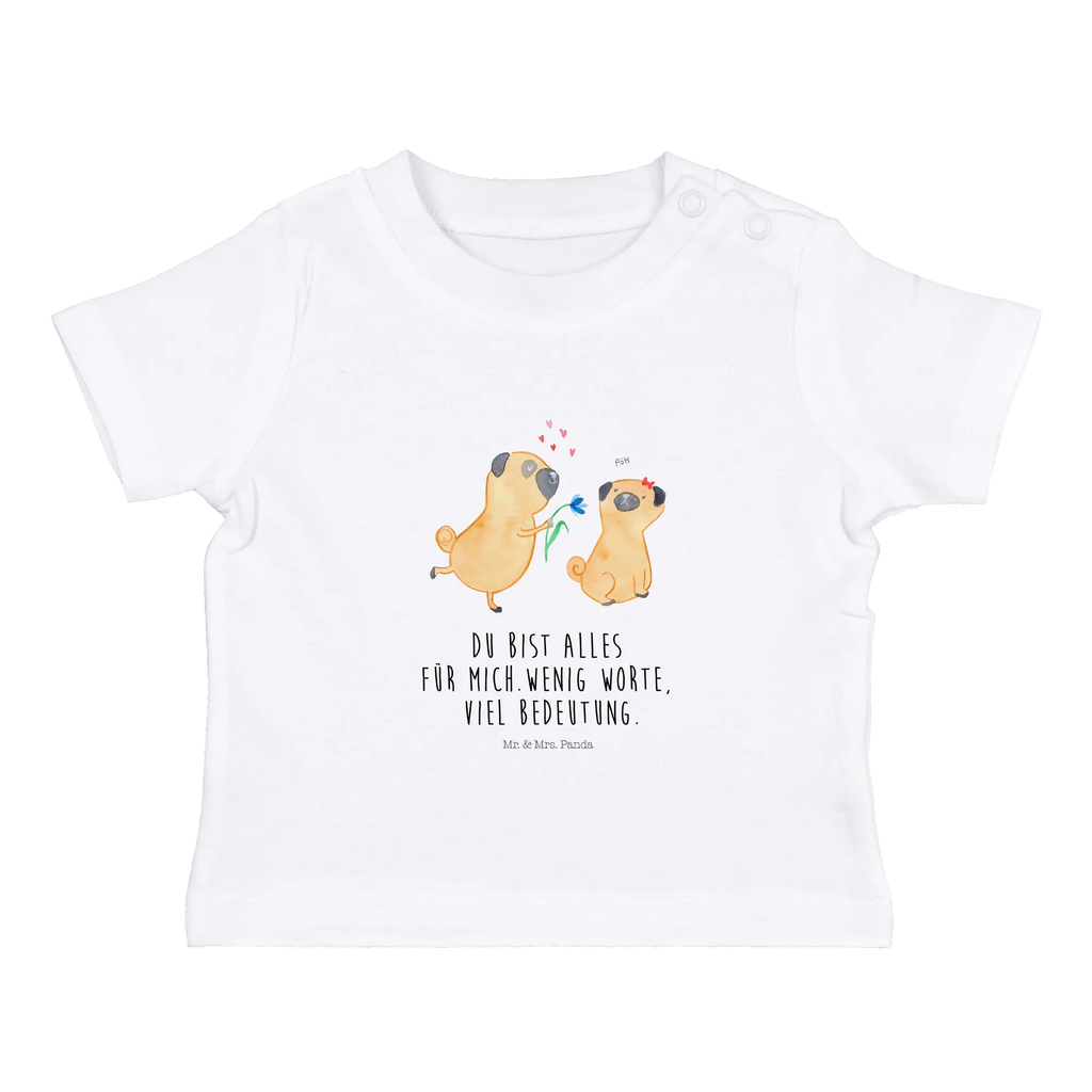 Organic Baby Shirt Mops Verliebt Baby T-Shirt, Jungen Baby T-Shirt, Mädchen Baby T-Shirt, Shirt, Hund, Hundemotiv, Haustier, Hunderasse, Tierliebhaber, Hundebesitzer, Sprüche, Mops, Möpse, Hundeliebe, verliebt, Liebe, Liebesspruch. Verlobt, Geschenk Freund, Partner