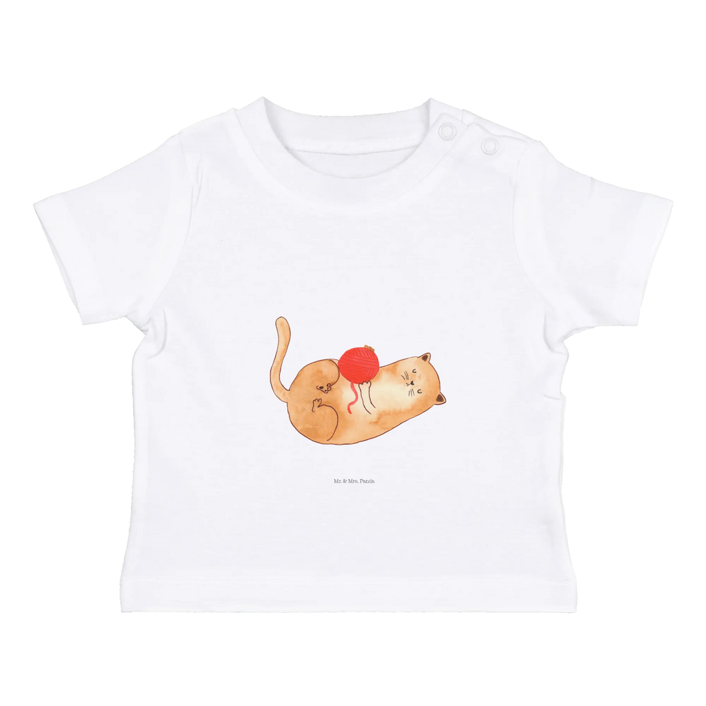 Organic Baby Shirt Katze Wolle Baby T-Shirt, Jungen Baby T-Shirt, Mädchen Baby T-Shirt, Shirt, Katze, Katzenmotiv, Katzenfan, Katzendeko, Katzenfreund, Katzenliebhaber, Katzenprodukte, Katzenartikel, Katzenaccessoires, Katzensouvenirs, Katzenliebhaberprodukte, Katzenmotive, Katzen, Kater, Mietze, Cat, Cats, Katzenhalter, Katzenbesitzerin, Haustier, Wollknäuel, Wolle, Spielen, Spiel, verspielt