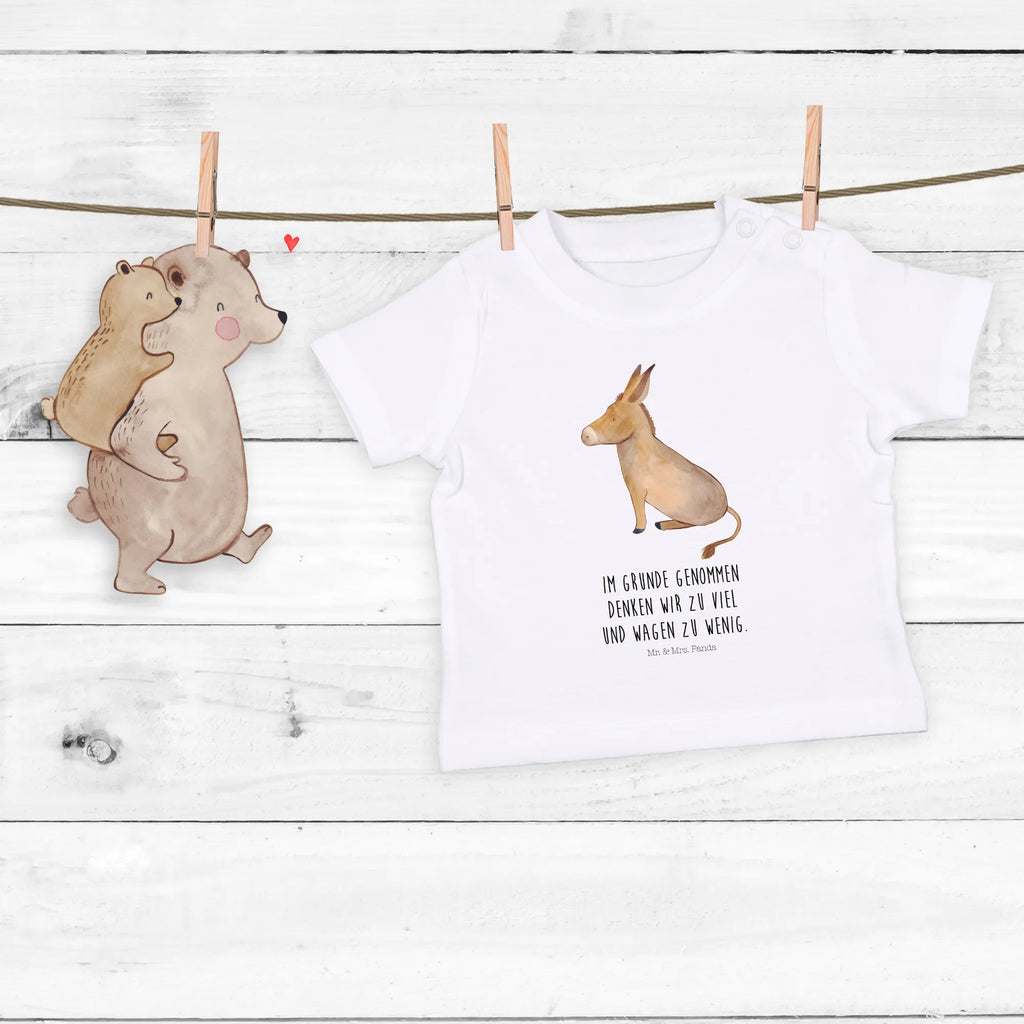 Organic Baby Shirt Esel Baby T-Shirt, Jungen Baby T-Shirt, Mädchen Baby T-Shirt, Shirt, Tiermotive, Gute Laune, lustige Sprüche, Tiere, Esel, Weisheit, Lebensmut, Lebensglück, Ziel, Lebensziel, Mut, erfolg, tapferkeit, positive gedanken, zuversicht