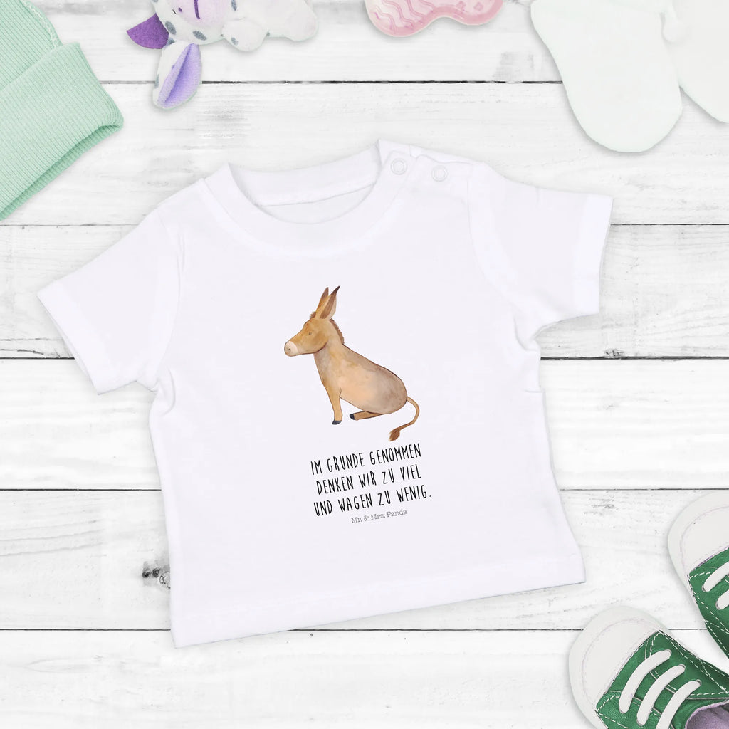 Organic Baby Shirt Esel Baby T-Shirt, Jungen Baby T-Shirt, Mädchen Baby T-Shirt, Shirt, Tiermotive, Gute Laune, lustige Sprüche, Tiere, Esel, Weisheit, Lebensmut, Lebensglück, Ziel, Lebensziel, Mut, erfolg, tapferkeit, positive gedanken, zuversicht