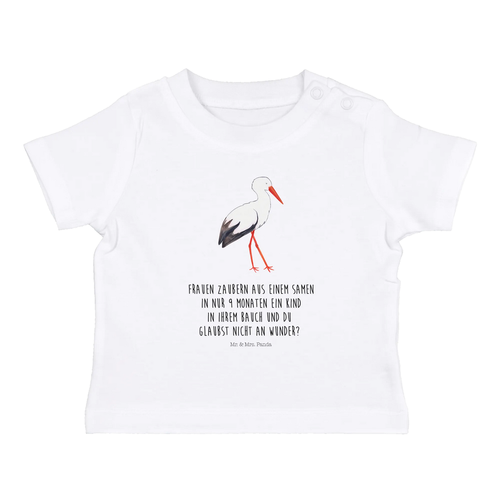 Organic Baby Shirt Storch Baby T-Shirt, Jungen Baby T-Shirt, Mädchen Baby T-Shirt, Shirt, Tiermotive, Gute Laune, lustige Sprüche, Tiere, Storch, Störche, Schwangerschaft, Geburt, Mutter, Mütter, Mutter werden, Schwanger, Babybauch, Baby