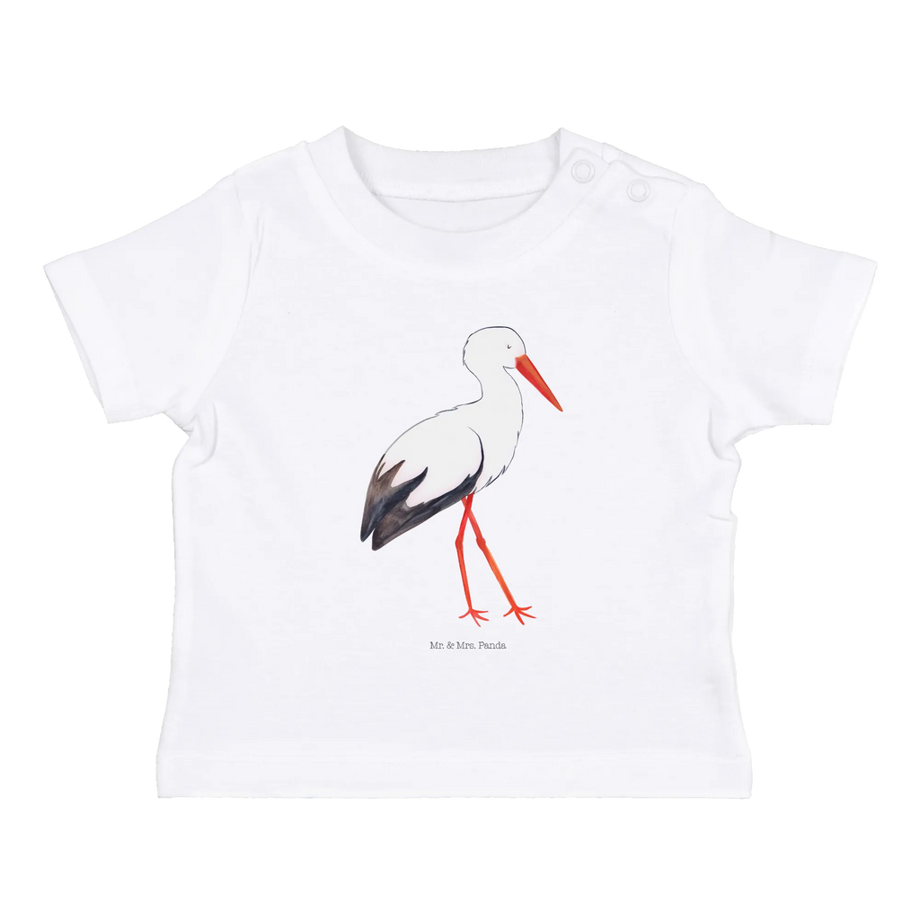 Organic Baby Shirt Storch Baby T-Shirt, Jungen Baby T-Shirt, Mädchen Baby T-Shirt, Shirt, Tiermotive, Gute Laune, lustige Sprüche, Tiere, Storch, Störche, Schwangerschaft, Geburt, Mutter, Mütter, Mutter werden, Schwanger, Babybauch, Baby