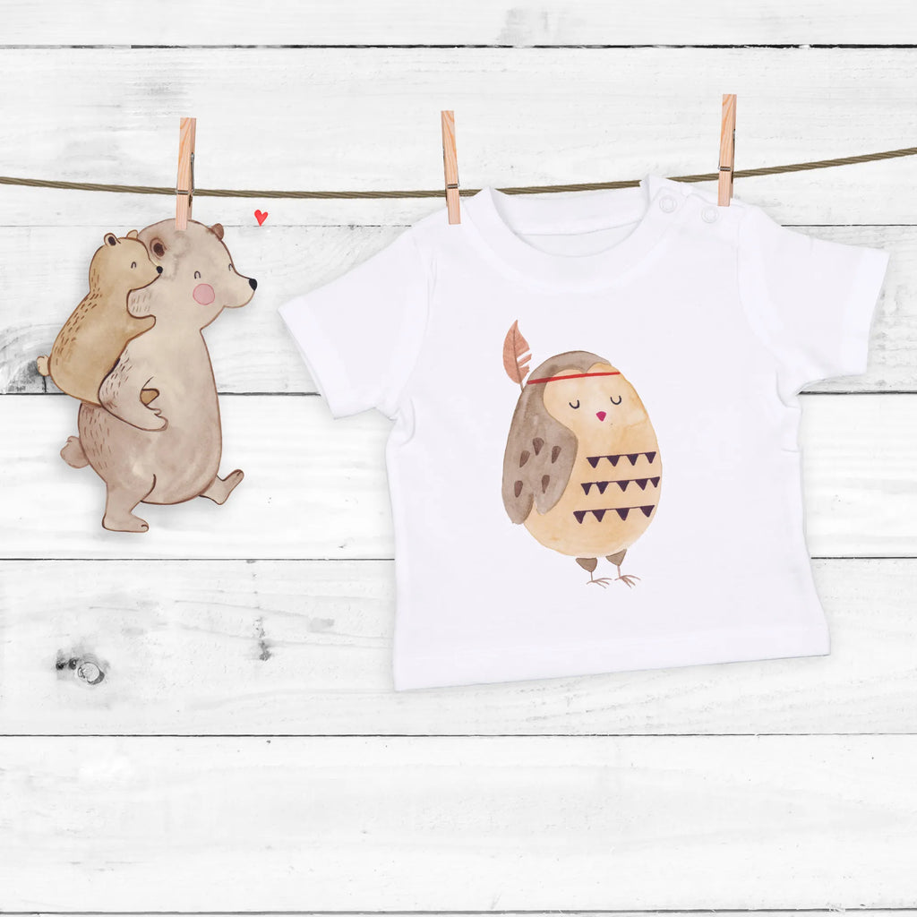 Organic Baby Shirt Eule Federschmuck Baby T-Shirt, Jungen Baby T-Shirt, Mädchen Baby T-Shirt, Shirt, Eule, Eule Deko, Owl, Das Leben ist ein Abenteuer, Reisespruch, Federschmuck, Dekoration