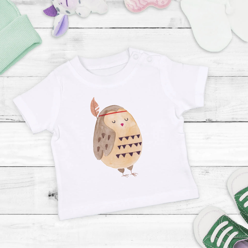 Organic Baby Shirt Eule Federschmuck Baby T-Shirt, Jungen Baby T-Shirt, Mädchen Baby T-Shirt, Shirt, Eule, Eule Deko, Owl, Das Leben ist ein Abenteuer, Reisespruch, Federschmuck, Dekoration