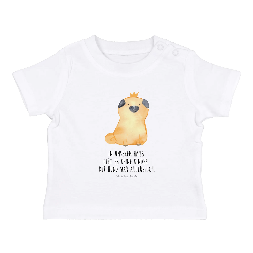 Organic Baby Shirt Mops Krone Baby T-Shirt, Jungen Baby T-Shirt, Mädchen Baby T-Shirt, Shirt, Hund, Hundemotiv, Haustier, Hunderasse, Tierliebhaber, Hundebesitzer, Sprüche, Mops, allergisch, kinderlos, Hausregel, Hundebesitzer. Spruch, lustig