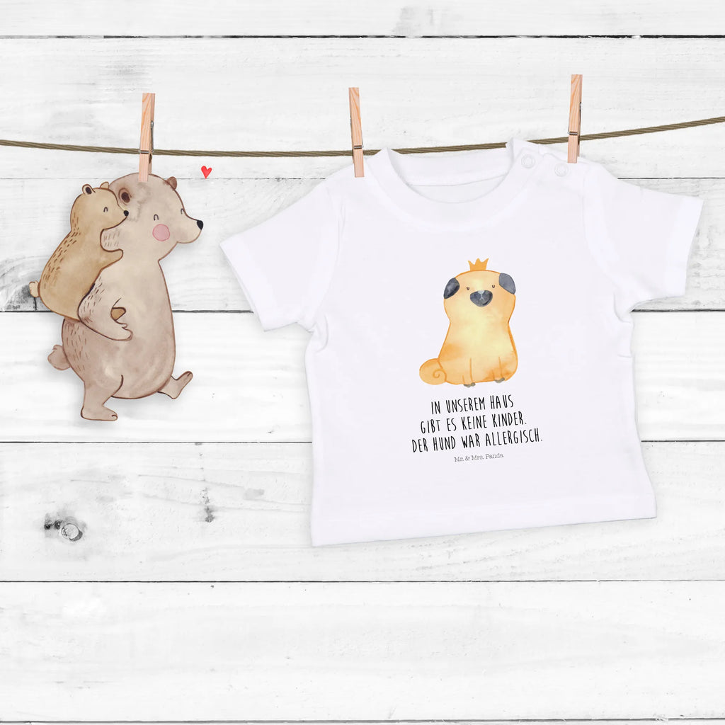 Organic Baby Shirt Mops Krone Baby T-Shirt, Jungen Baby T-Shirt, Mädchen Baby T-Shirt, Shirt, Hund, Hundemotiv, Haustier, Hunderasse, Tierliebhaber, Hundebesitzer, Sprüche, Mops, allergisch, kinderlos, Hausregel, Hundebesitzer. Spruch, lustig