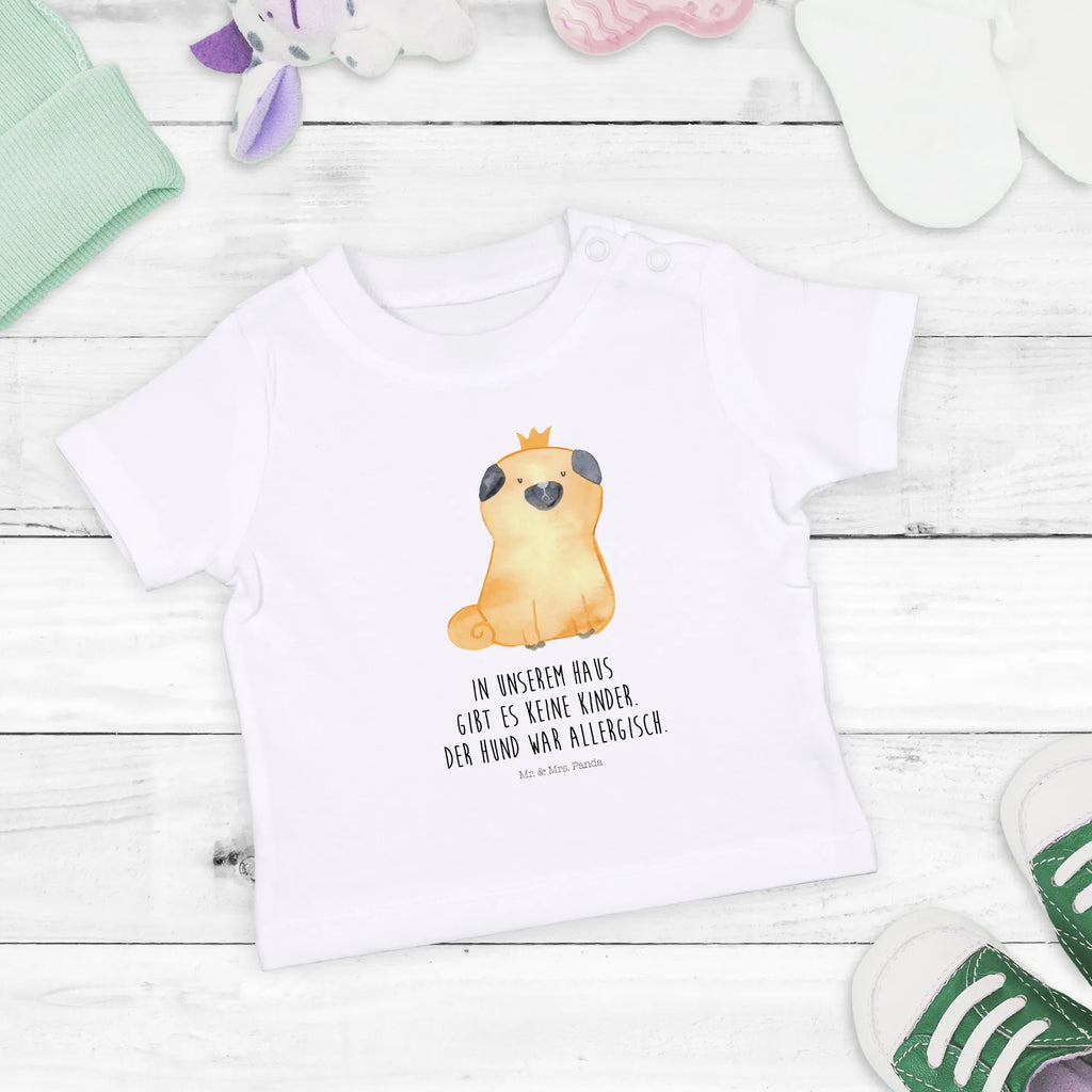 Organic Baby Shirt Mops Krone Baby T-Shirt, Jungen Baby T-Shirt, Mädchen Baby T-Shirt, Shirt, Hund, Hundemotiv, Haustier, Hunderasse, Tierliebhaber, Hundebesitzer, Sprüche, Mops, allergisch, kinderlos, Hausregel, Hundebesitzer. Spruch, lustig