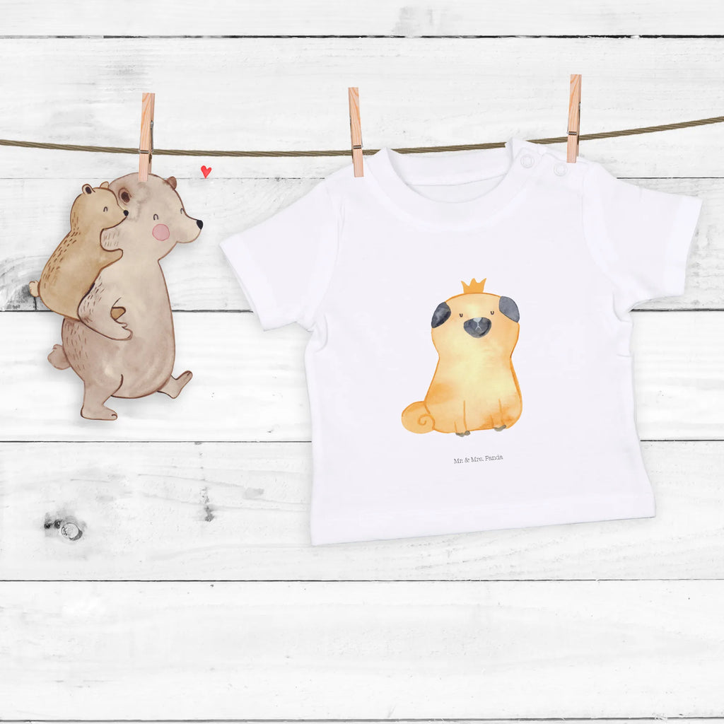 Organic Baby Shirt Mops Krone Baby T-Shirt, Jungen Baby T-Shirt, Mädchen Baby T-Shirt, Shirt, Hund, Hundemotiv, Haustier, Hunderasse, Tierliebhaber, Hundebesitzer, Sprüche, Mops, allergisch, kinderlos, Hausregel, Hundebesitzer. Spruch, lustig